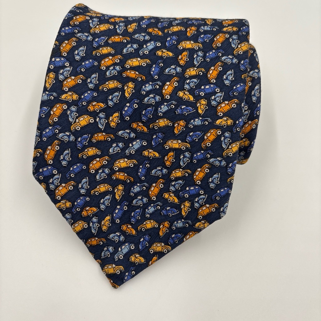 Blue And Yellow Silk Tie